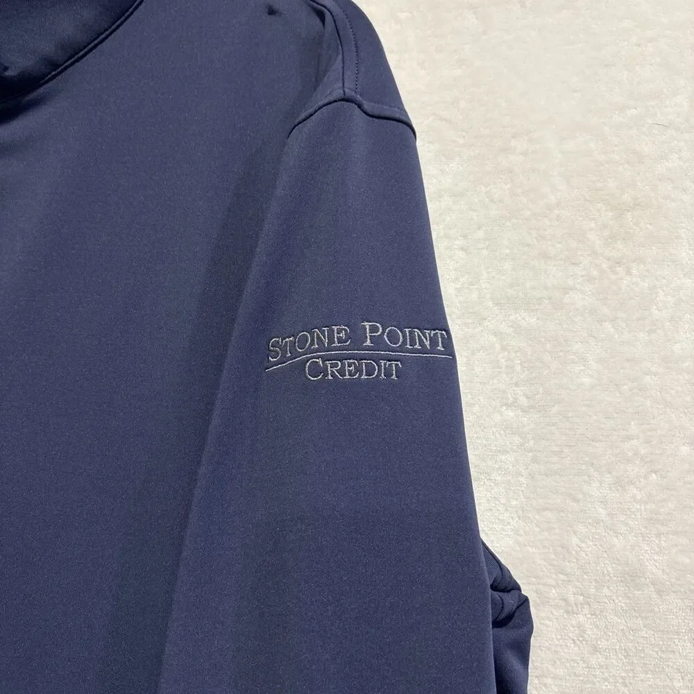 Peter Millar 1/4 Zip Pullover Men's XL Blue Perth Performance Long Sleeve Logo